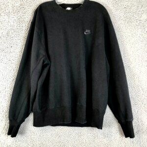 Nike Sportswear Fleece Crew Sweatshirt Charcoal-Black DA0021-010 Men’s Sz‎ Large